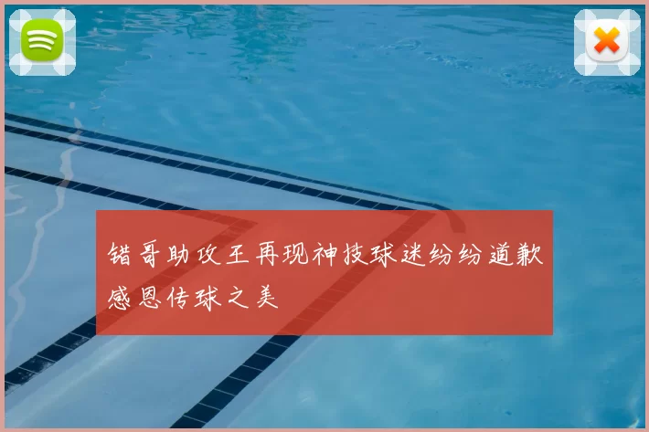 错哥助攻王再现神技球迷纷纷道歉感恩传球之美